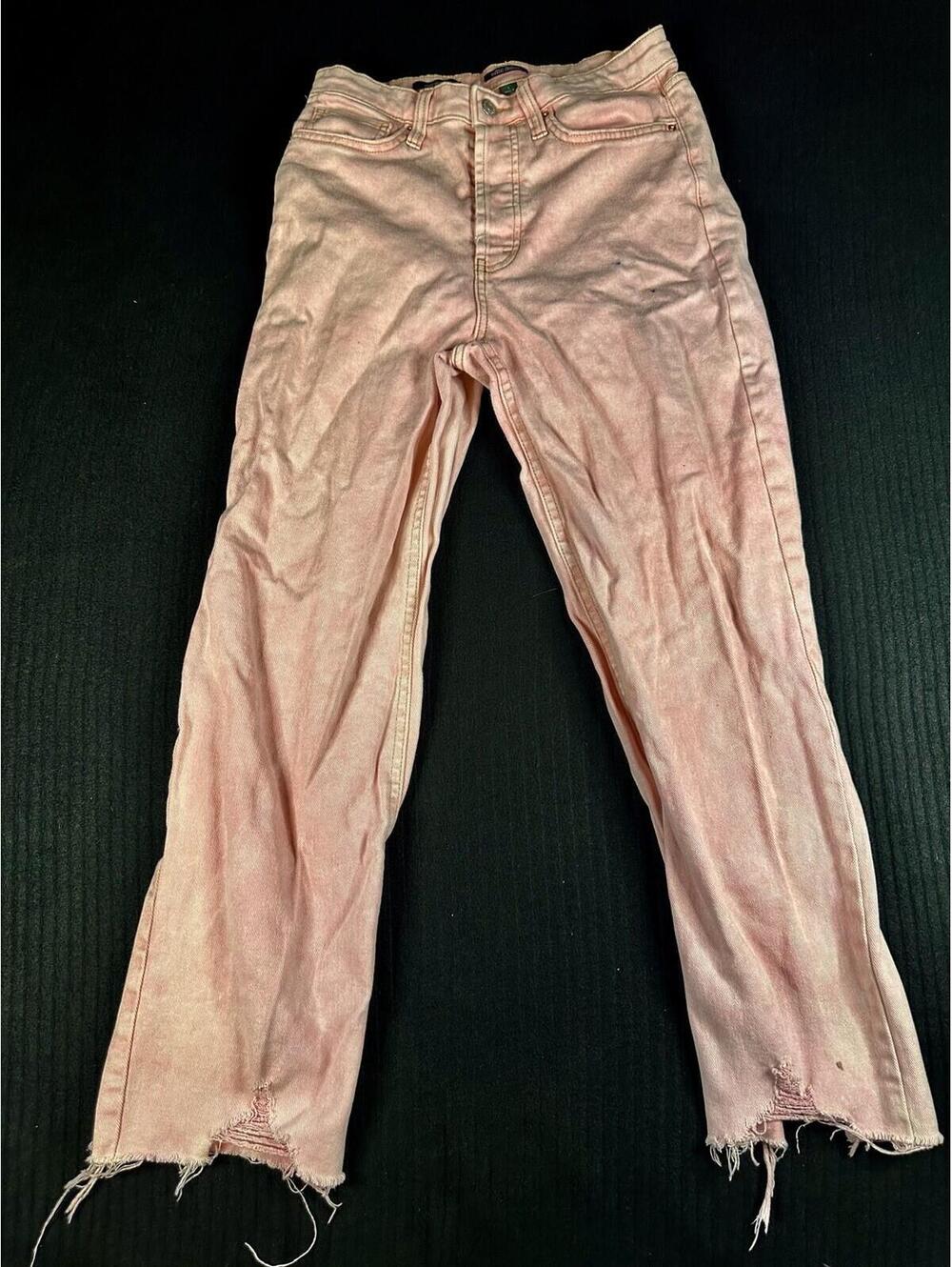 🌸 Wild Fable Pink Acid Wash Highest Rise Straight Leg Jeans Size 6 Y2K